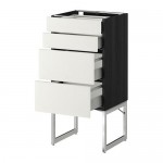 МЕТОД / МАКСИМЕРА Нплн шк 4 фронт/2 низк/2средн ящ - под дерево черный, Хэггеби белый, 40x37x60 см