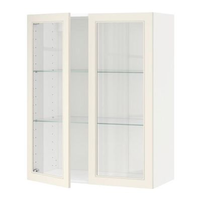 МЕТОД Навесной шкаф с полками/2 стекл дв - 80x100 см, Хитарп белый с оттенком, белый МЕТОД Навесной шкаф с полками/2 стекл дв - 80x100 см, Хитарп белый с оттенком, белый