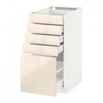 МЕТОД / МАКСИМЕРА Напольный шкаф с 5 ящиками - 40x60 см, Рингульт глянцевый кремовый, белый МЕТОД / МАКСИМЕРА Напольный шкаф с 5 ящиками - 40x60 см, Рингульт глянцевый кремовый, белый
