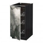 МЕТОД Напольный шкаф с проволочн ящиками - под дерево черный, Кальвиа с печатным рисунком, 40x60 см МЕТОД Напольный шкаф с проволочн ящиками - под дерево черный, Кальвиа с печатным рисунком, 40x60 см