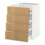 МЕТОД / МАКСИМЕРА Нплн шк 4фрнт/2нзк/3срд ящ - белый, Экестад дуб, 60x60 см МЕТОД / МАКСИМЕРА Нплн шк 4фрнт/2нзк/3срд ящ - белый, Экестад дуб, 60x60 см