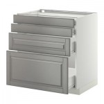 МЕТОД / ФОРВАРА Напольн шкаф 4 фронт панели/4 ящика - 80x60 см, Будбин серый, белый МЕТОД / ФОРВАРА Напольн шкаф 4 фронт панели/4 ящика - 80x60 см, Будбин серый, белый