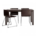 BERNHARD/BJURSTA стол и 4 стула коричнево-чёрный/Кават темно-коричневый