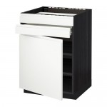 МЕТОД / ФОРВАРА Нап шк д/вар панели/дв/2фасада/1ящ - под дерево черный, Воксторп белый