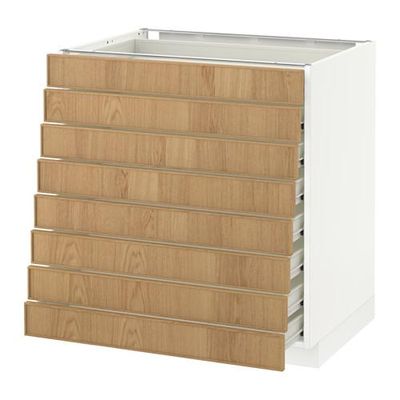 МЕТОД / ФОРВАРА Наполн шкаф 8 фронт/8 низк ящиков - 80x60 см, Экестад дуб, белый МЕТОД / ФОРВАРА Наполн шкаф 8 фронт/8 низк ящиков - 80x60 см, Экестад дуб, белый