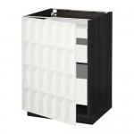 МЕТОД / МАКСИМЕРА Напольный шкаф с 1двр/3ящ - под дерево черный, Гэррестад белый, 60x60 см МЕТОД / МАКСИМЕРА Напольный шкаф с 1двр/3ящ - под дерево черный, Гэррестад белый, 60x60 см