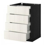 МЕТОД / ФОРВАРА Напольн шкаф 4 фронт панели/4 ящика - 60x60 см, Росдаль белый ясень, под дерево черный МЕТОД / ФОРВАРА Напольн шкаф 4 фронт панели/4 ящика - 60x60 см, Росдаль белый ясень, под дерево черный