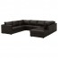 ВИМЛЕ 6-местный п-образный диван - с открытым торцом/Фарста черный