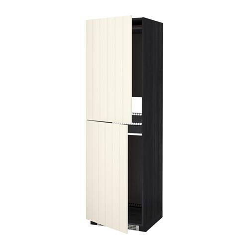 МЕТОД Высок шкаф д холодильн/мороз - под дерево черный, Хитарп белый с оттенком, 60x60x200 см