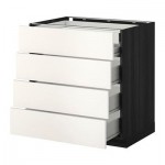 МЕТОД / ФОРВАРА Нплн шк 4фрнт/2нзк/3срд ящ - 80x60 см, Веддинге белый, под дерево черный МЕТОД / ФОРВАРА Нплн шк 4фрнт/2нзк/3срд ящ - 80x60 см, Веддинге белый, под дерево черный