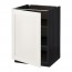 METOD напольный шкаф с полками черный/Сэведаль белый 60x60 см