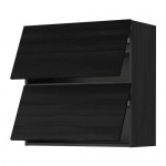 METOD навесной шкаф/2 дверцы, горизонтал черный/Тингсрид черный 80x38.6x80 cm