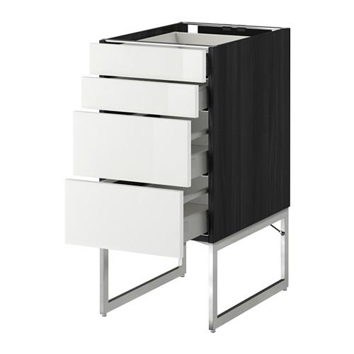 МЕТОД / МАКСИМЕРА Нплн шк 4 фронт/2 низк/2средн ящ - под дерево черный, Рингульт глянцевый белый, 40x60x60 см МЕТОД / МАКСИМЕРА Нплн шк 4 фронт/2 низк/2средн ящ - под дерево черный, Рингульт глянцевый белый, 40x60x60 см