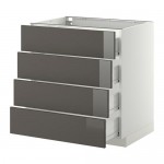 МЕТОД / ФОРВАРА Напольн шкаф 4 фронт панели/4 ящика - 80x60 см, Рингульт глянцевый серый, белый МЕТОД / ФОРВАРА Напольн шкаф 4 фронт панели/4 ящика - 80x60 см, Рингульт глянцевый серый, белый