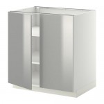МЕТОД Напол шкаф с полками/2двери - белый, Гревста нержавеющ сталь, 80x60 см МЕТОД Напол шкаф с полками/2двери - белый, Гревста нержавеющ сталь, 80x60 см
