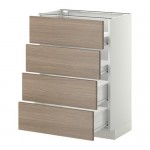 МЕТОД / ФОРВАРА Напольн шкаф 4 фронт панели/4 ящика - белый, Брокхульт под грецкий орех светло-серый, 60x37 см МЕТОД / ФОРВАРА Напольн шкаф 4 фронт панели/4 ящика - белый, Брокхульт под грецкий орех светло-серый, 60x37 см