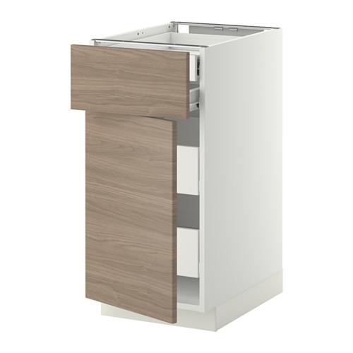 МЕТОД / ФОРВАРА Нплн шк дв/фрнт/2нзк/2срд ящ - белый, Брокхульт под грецкий орех светло-серый, 40x60 см МЕТОД / ФОРВАРА Нплн шк дв/фрнт/2нзк/2срд ящ - белый, Брокхульт под грецкий орех светло-серый, 40x60 см