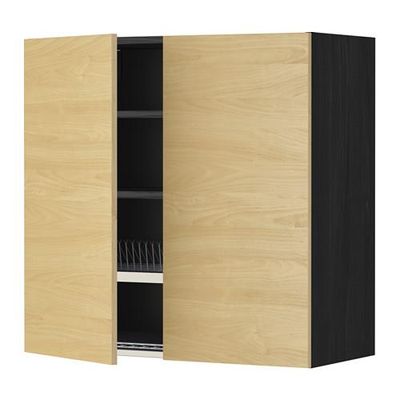 МЕТОД Навесной шкаф с посуд суш/2 дврц - 80x80 см, Тингсрид под березу, под дерево черный МЕТОД Навесной шкаф с посуд суш/2 дврц - 80x80 см, Тингсрид под березу, под дерево черный