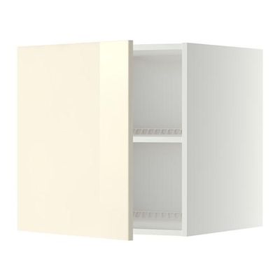 МЕТОД Верх шкаф на холодильн/морозильн - 60x60 см, Рингульт глянцевый кремовый, белый