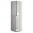 МЕТОД Высок шкаф д холодильн/мороз - белый, Будбин серый, 60x60x200 см