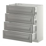 МЕТОД / ФОРВАРА Напольн шкаф 4 фронт панели/4 ящика - белый, Будбин серый, 80x37 см МЕТОД / ФОРВАРА Напольн шкаф 4 фронт панели/4 ящика - белый, Будбин серый, 80x37 см