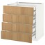 МЕТОД / МАКСИМЕРА Нплн шк 4фрнт/2нзк/3срд ящ - белый, Экестад дуб, 80x60 см
