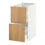МЕТОД / МАКСИМЕРА Напольн шкаф 2фрнт/2выс ящ - белый, Экестад дуб, 40x60 см МЕТОД / МАКСИМЕРА Напольн шкаф 2фрнт/2выс ящ - белый, Экестад дуб, 40x60 см