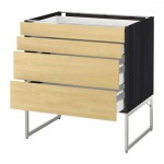 МЕТОД / МАКСИМЕРА Нплн шк 4 фронт/2 низк/2средн ящ - 80x60x60 см, Тингсрид под березу, под дерево черный МЕТОД / МАКСИМЕРА Нплн шк 4 фронт/2 низк/2средн ящ - 80x60x60 см, Тингсрид под березу, под дерево черный