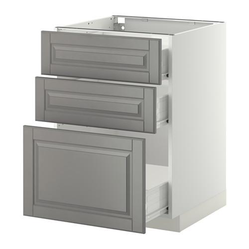 МЕТОД / ФОРВАРА Нплн шк 3 фрнт/3 средн ящика - белый, Будбин серый, 60x60 см МЕТОД / ФОРВАРА Нплн шк 3 фрнт/3 средн ящика - белый, Будбин серый, 60x60 см