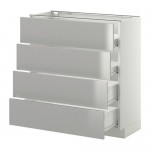 МЕТОД / ФОРВАРА Напольн шкаф 4 фронт панели/4 ящика - белый, Гревста нержавеющ сталь, 80x37 см МЕТОД / ФОРВАРА Напольн шкаф 4 фронт панели/4 ящика - белый, Гревста нержавеющ сталь, 80x37 см