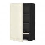 МЕТОД Шкаф навесной с сушкой - под дерево черный, Будбин белый с оттенком, 60x100 см