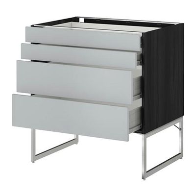 МЕТОД / ФОРВАРА Нплн шк 4 фронт/2 низк/2средн ящ - 80x60x60 см, Веддинге серый, под дерево черный МЕТОД / ФОРВАРА Нплн шк 4 фронт/2 низк/2средн ящ - 80x60x60 см, Веддинге серый, под дерево черный