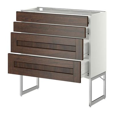 МЕТОД / ФОРВАРА Нплн шк 4 фронт/2 низк/2средн ящ - 80x37x60 см, Эдсерум под дерево коричневый, белый МЕТОД / ФОРВАРА Нплн шк 4 фронт/2 низк/2средн ящ - 80x37x60 см, Эдсерум под дерево коричневый, белый