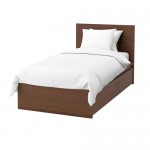 МАЛЬМ Каркас кровати+2 кроватных ящика - Лурой, коричневая морилка ясеневый шпон