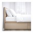 MALM высокий каркас кровати/4 ящика дубовый шпон, беленый/Леирсунд 140x200 cm