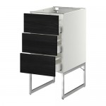 МЕТОД / МАКСИМЕРА Нплн шк 3 фрнт/3 средн ящика - белый, Тингсрид под дерево черный, 40x60x60 см