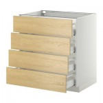 МЕТОД / МАКСИМЕРА Напольн шкаф 4 фронт панели/4 ящика - 80x60 см, Тингсрид под березу, белый МЕТОД / МАКСИМЕРА Напольн шкаф 4 фронт панели/4 ящика - 80x60 см, Тингсрид под березу, белый