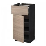 МЕТОД / ФОРВАРА Напольный шкаф с ящиком/дверью - 40x37 см, Брокхульт под грецкий орех светло-серый, под дерево черный МЕТОД / ФОРВАРА Напольный шкаф с ящиком/дверью - 40x37 см, Брокхульт под грецкий орех светло-серый, под дерево черный