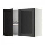 МЕТОД Навесной шкаф с посуд суш/2 дврц - 80x60 см, Лаксарби черно-коричневый, белый МЕТОД Навесной шкаф с посуд суш/2 дврц - 80x60 см, Лаксарби черно-коричневый, белый