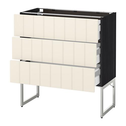 МЕТОД / МАКСИМЕРА Нплн шк 3 фрнт/3 средн ящика - под дерево черный, Хитарп белый с оттенком, 80x37x60 см МЕТОД / МАКСИМЕРА Нплн шк 3 фрнт/3 средн ящика - под дерево черный, Хитарп белый с оттенком, 80x37x60 см