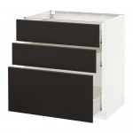 МЕТОД / ФОРВАРА Напольный шкаф с 3 ящиками - белый, Кунгсбакка антрацит, 80x60 см МЕТОД / ФОРВАРА Напольный шкаф с 3 ящиками - белый, Кунгсбакка антрацит, 80x60 см