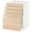 МЕТОД / ФОРВАРА Напольн шк д/вар панели/5фасад/4ящ - белый, Аскерсунд под светлый ясень, 60x60 см