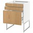 МЕТОД / МАКСИМЕРА Напольн шкаф 3фронт пнл/2низ/2ср ящ - белый, Экестад дуб, 60x60x60 см