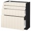 МЕТОД / МАКСИМЕРА Напольн шкаф 4 фронт панели/4 ящика - под дерево черный, Хитарп белый с оттенком, 80x37 см