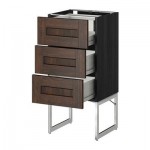 МЕТОД / ФОРВАРА Напольн шкаф 3фронт пнл/2низ/2ср ящ - 40x37x60 см, Эдсерум под дерево коричневый, под дерево черный МЕТОД / ФОРВАРА Напольн шкаф 3фронт пнл/2низ/2ср ящ - 40x37x60 см, Эдсерум под дерево коричневый, под дерево черный