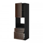МЕТОД / МАКСИМЕРА Выс шк д/дхвк+двр/2фрнт/1срд/1вс ящ - под дерево черный, Эдсерум под дерево коричневый, 60x60x200 см