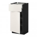 METOD напольн шкаф двр/фр пнл/плк/2низ ящ цвет алюминия