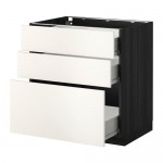 МЕТОД / ФОРВАРА Нплн шк 3 фрнт/3 средн ящика - под дерево черный, Веддинге белый, 80x60 см МЕТОД / ФОРВАРА Нплн шк 3 фрнт/3 средн ящика - под дерево черный, Веддинге белый, 80x60 см