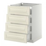 МЕТОД / ФОРВАРА Напольн шкаф 4 фронт панели/4 ящика - 60x60 см, Будбин белый с оттенком, белый МЕТОД / ФОРВАРА Напольн шкаф 4 фронт панели/4 ящика - 60x60 см, Будбин белый с оттенком, белый