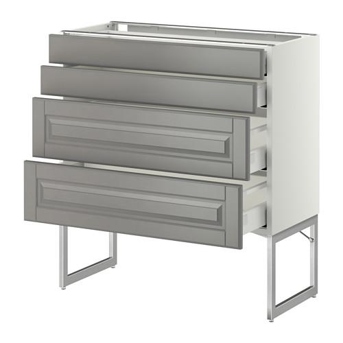 МЕТОД / МАКСИМЕРА Нплн шк 4 фронт/2 низк/2средн ящ - белый, Будбин серый, 80x37x60 см МЕТОД / МАКСИМЕРА Нплн шк 4 фронт/2 низк/2средн ящ - белый, Будбин серый, 80x37x60 см